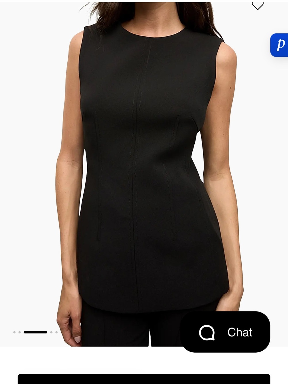Veronica Beard Black Sleeveless Structured Shell Top